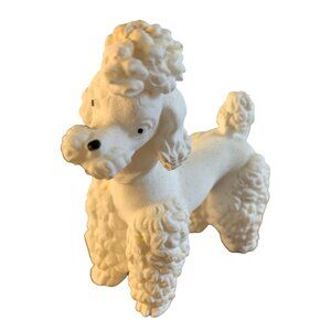 Vintage White Poodle Dog Collar Figure 3.75"